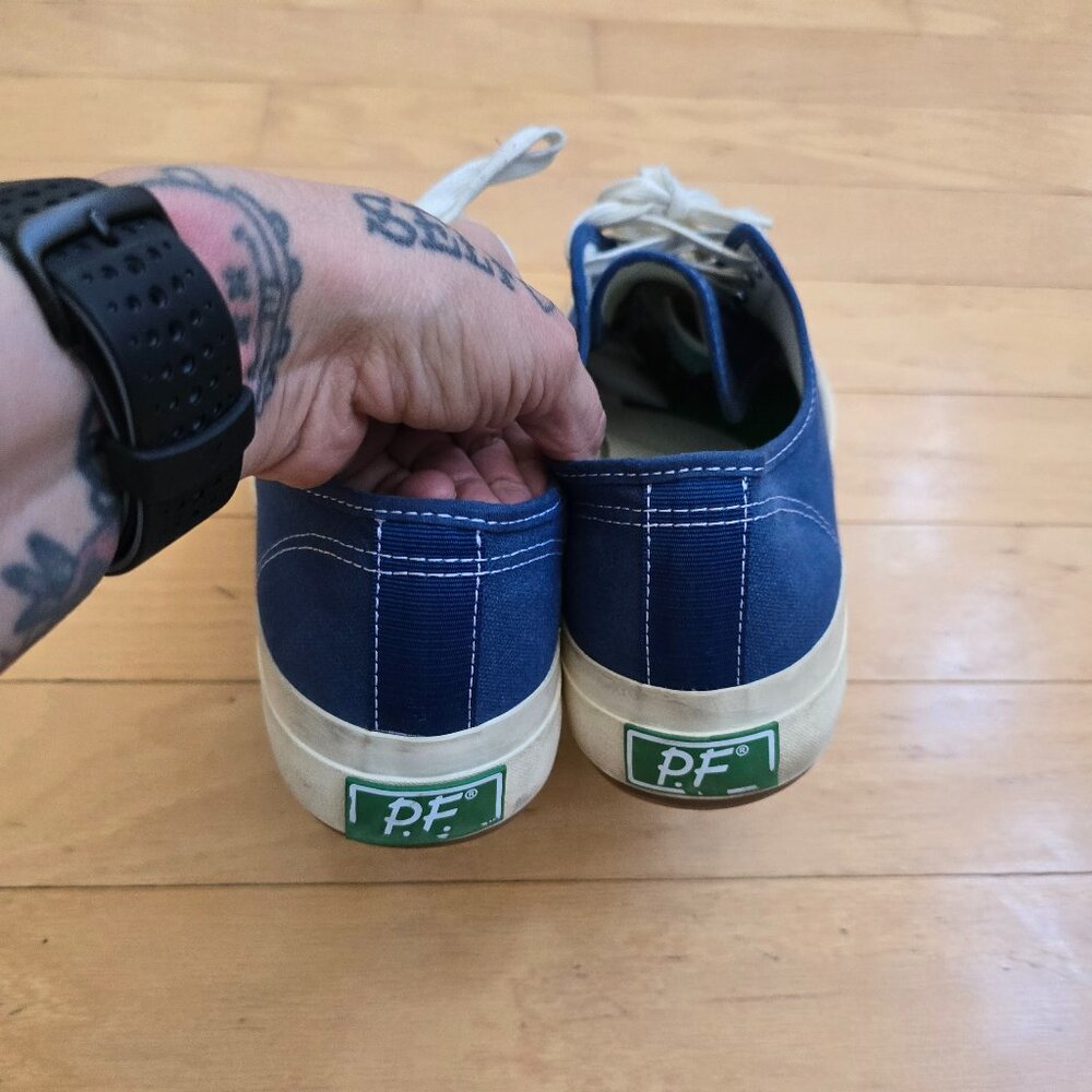 PF Flyers | The Grounder Collection blue canvas low-top sneakers | MENS 12 - Picture 7 of 10